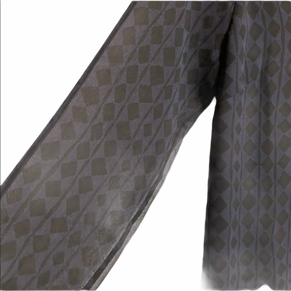 Cabi 3102 black purple Chiffon Long Sleeve dress - Picture 8 of 14